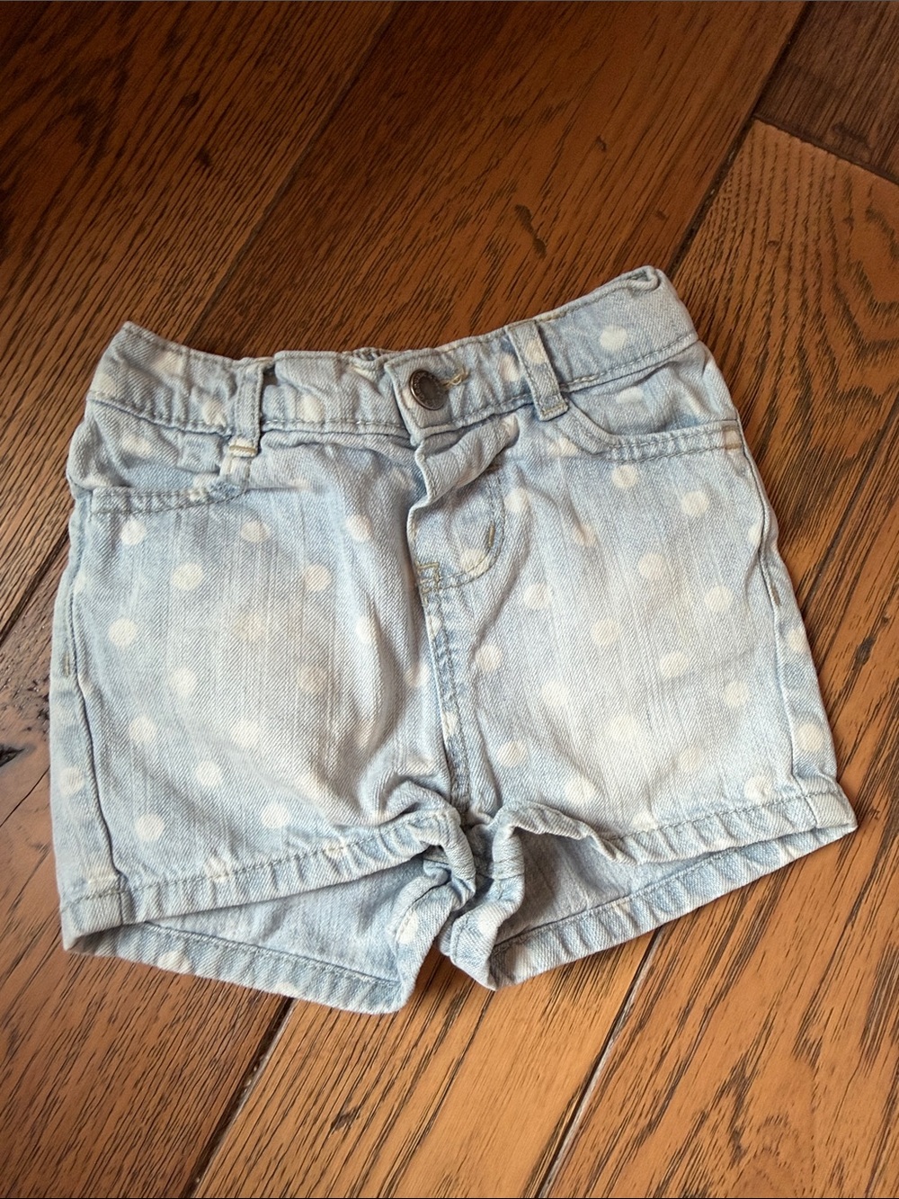 OshKosh B'gosh Light Blue Polka Dot Toddler Denim Shorts